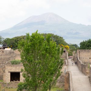 Italy, Pompeii, walls of houses, the Mount of Vesuvius in the background High-Quality Images & Videos The MCA Collection