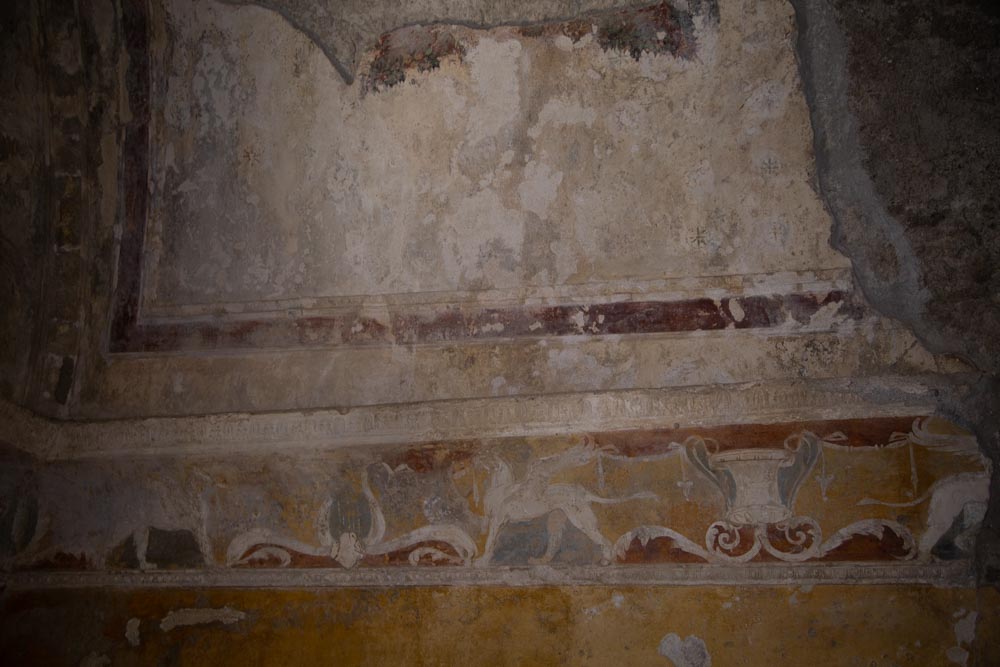 Italy, Pompeii,Forum Baths, view of the Tapidaruim with coloured stucco and shelves separated by telamones High-Quality Images & Videos The MCA Collection